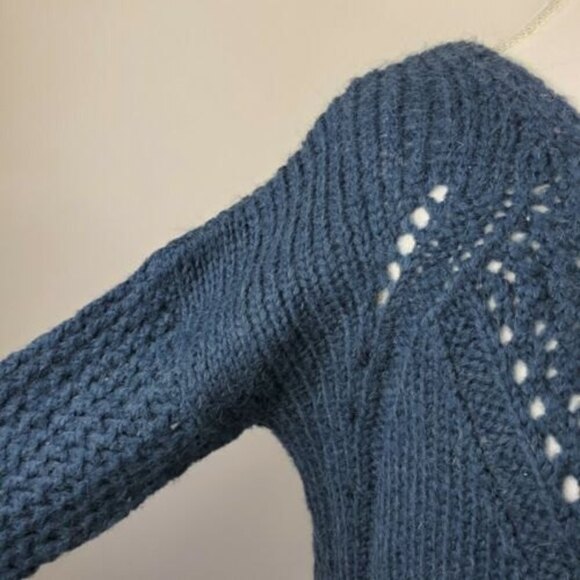 Soft Surroundings Women's Mohair Sweater Size PL Petite Large Chunky Knit Blue - Picture 3 of 10